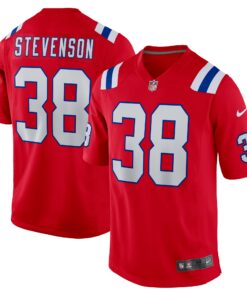 Men's New England Patriots Rhamondre Stevenson Red Alternate Game Player Jersey JS2793 nicesnker
