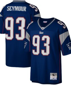 Men's New England Patriots Richard Seymour Mitchell & Ness Navy Legacy Jersey JS1660 nicesnker