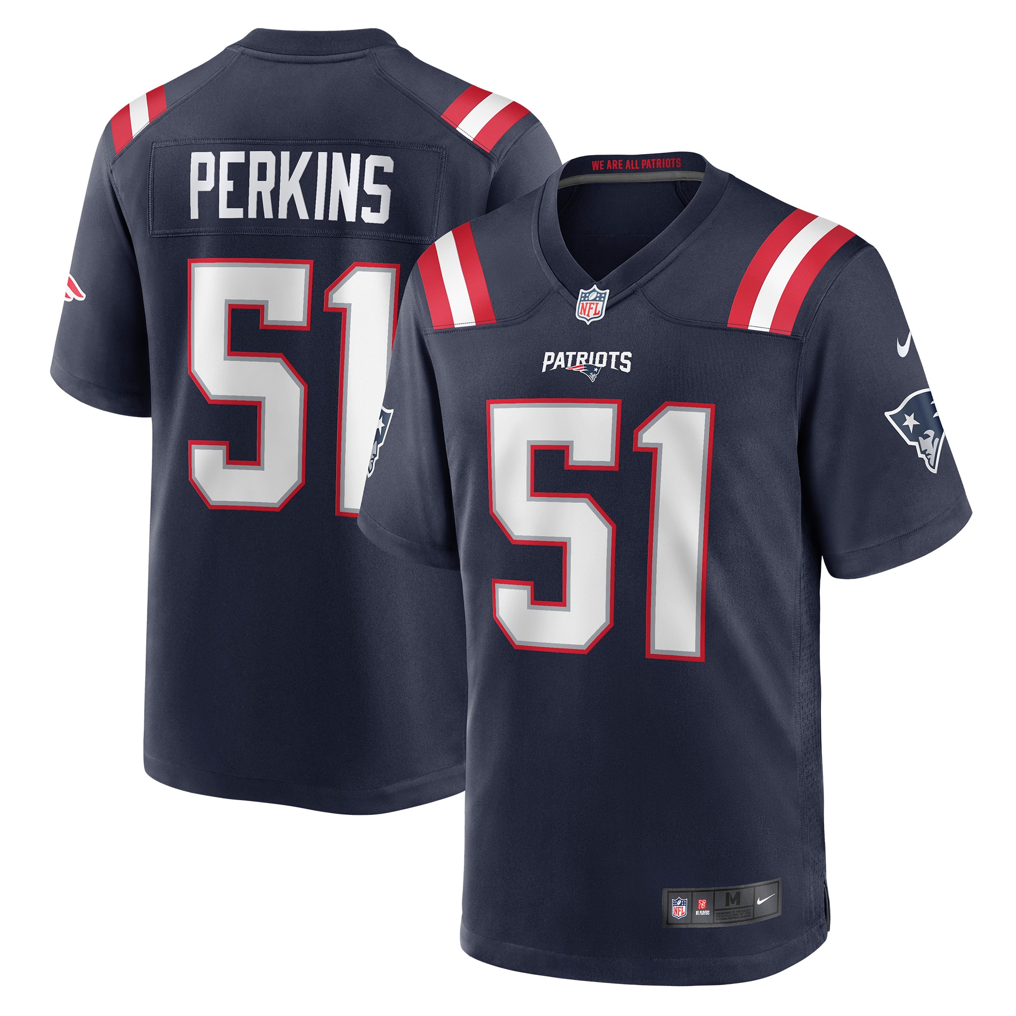 Men's New England Patriots Ronnie Perkins Navy Game Jersey JS5602 nicesnker