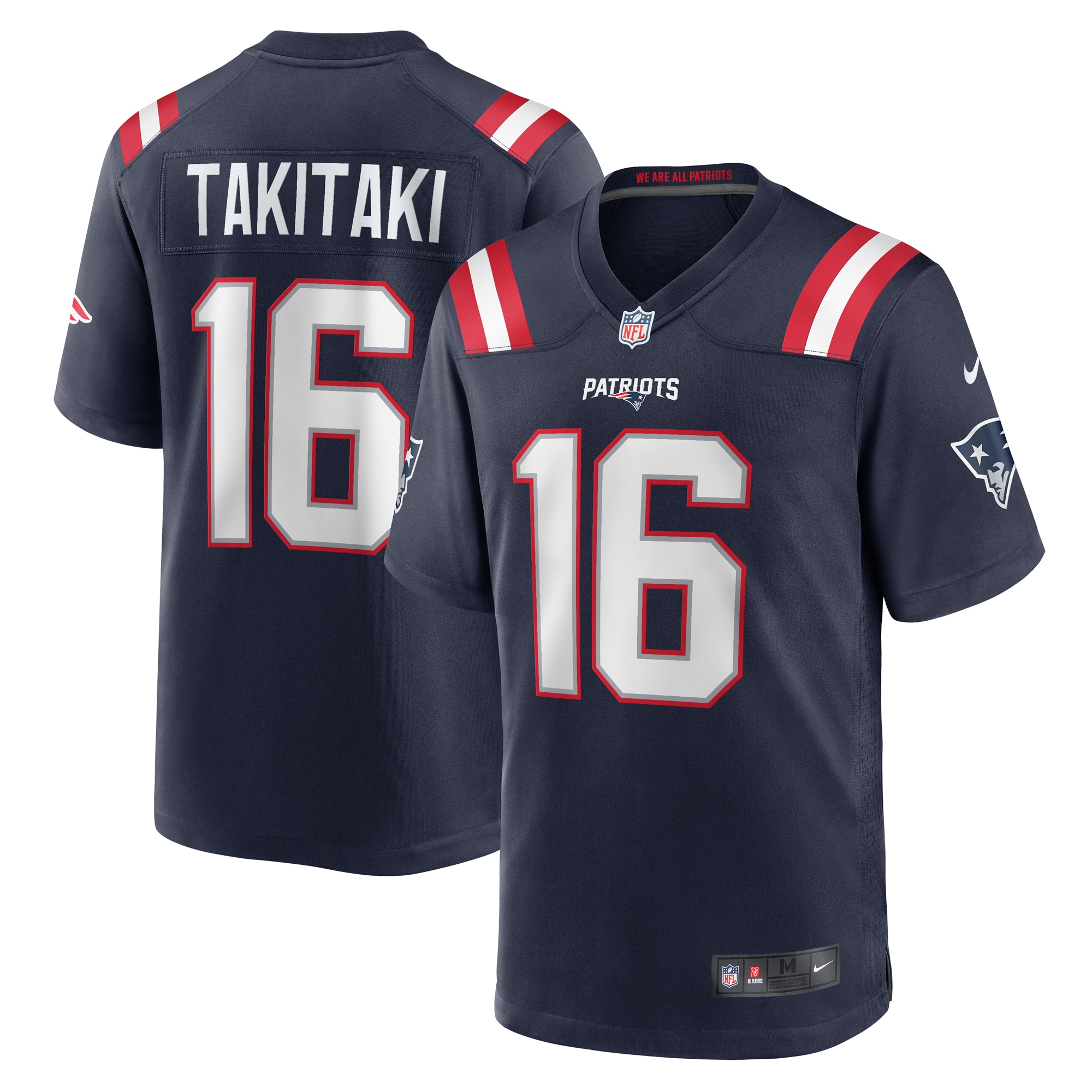 Men's New England Patriots Sione Takitaki Navy Game Jersey JS8115 nicesnker