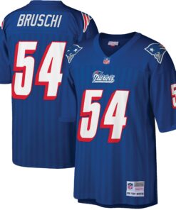 Men's New England Patriots Tedy Bruschi Mitchell & Ness Royal Big & Tall 1996 Retired Player Jersey JS4865 nicesnker