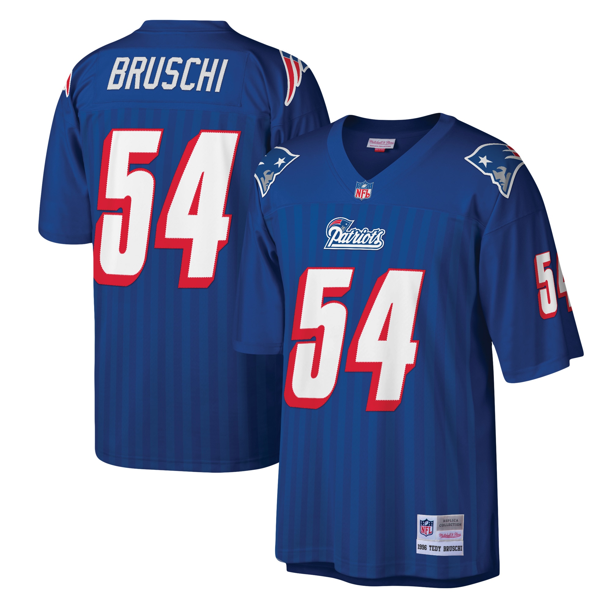 Men's New England Patriots Tedy Bruschi Mitchell & Ness Royal Legacy Jersey JS6898 nicesnker
