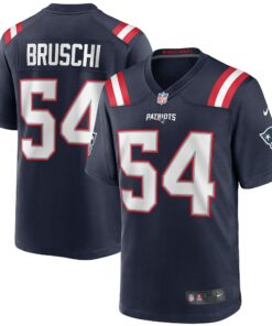 Men's New England Patriots Tedy Bruschi Navy Game Retired Player Jersey JS6391 nicesnker