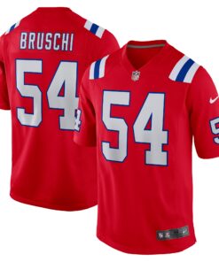 Men's New England Patriots Tedy Bruschi Red Retired Player Alternate Game Jersey JS2091 nicesnker