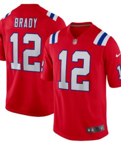 Men's New England Patriots Tom Brady Red Retired Game Jersey JS8000 nicesnker