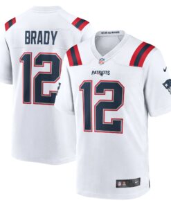 Men's New England Patriots Tom Brady White Retired Game Jersey JS6883 nicesnker