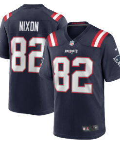 Men's New England Patriots Tre Nixon Navy Player Game Jersey JS9404 nicesnker