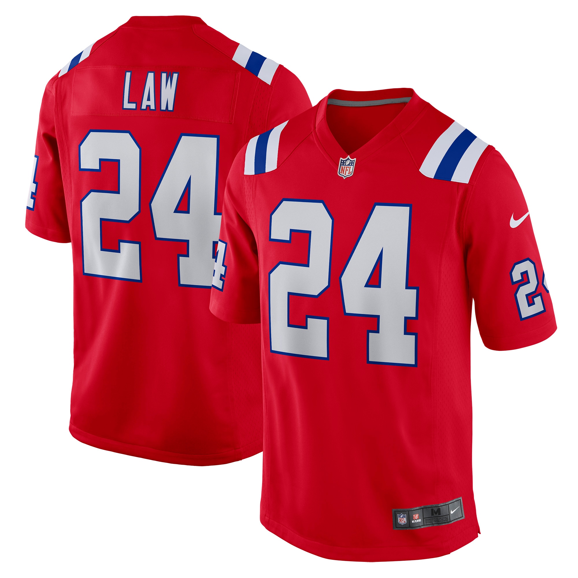 Men's New England Patriots Ty Law Red Retired Player Alternate Game Jersey JS4978 nicesnker
