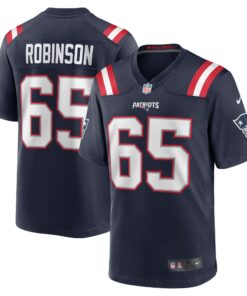 Men's New England Patriots Tyrese Robinson Navy Game Jersey JS5267 nicesnker