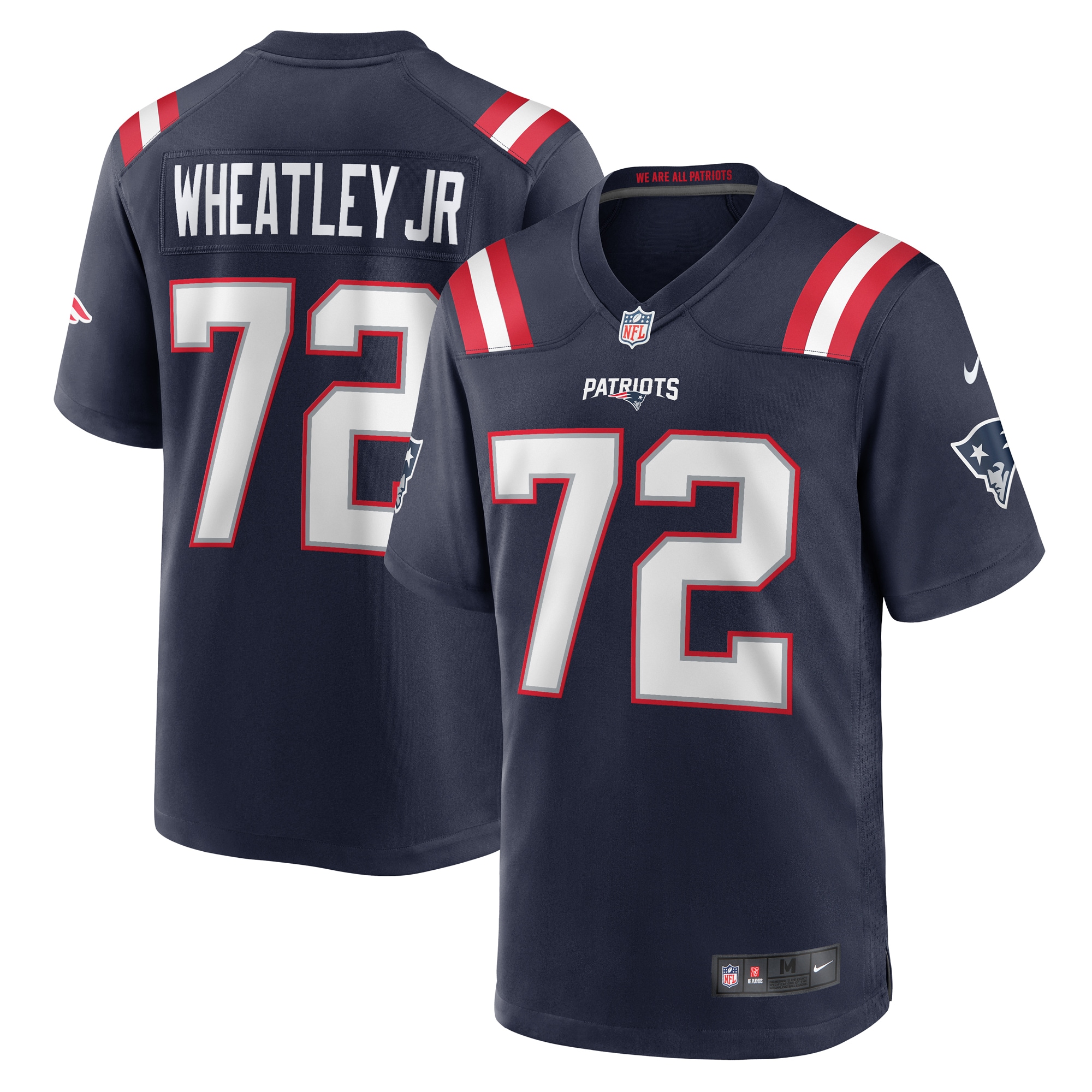Men's New England Patriots Tyrone Wheatley Navy Team Game Jersey JS3612 nicesnker