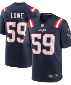 Men's New England Patriots Vederian Lowe Navy Team Game Jersey JS2609 nicesnker