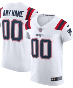 Men's New England Patriots White Vapor Elite Custom Jersey JS6411 nicesnker