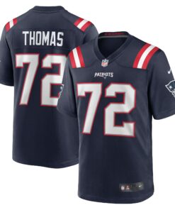 Men's New England Patriots Zach Thomas Navy Game Jersey JS6385 nicesnker