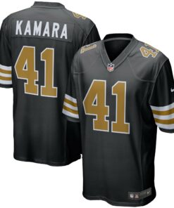 Men's New Orleans Saints Alvin Kamara Black Alternate Game Jersey JS4501 nicesnker
