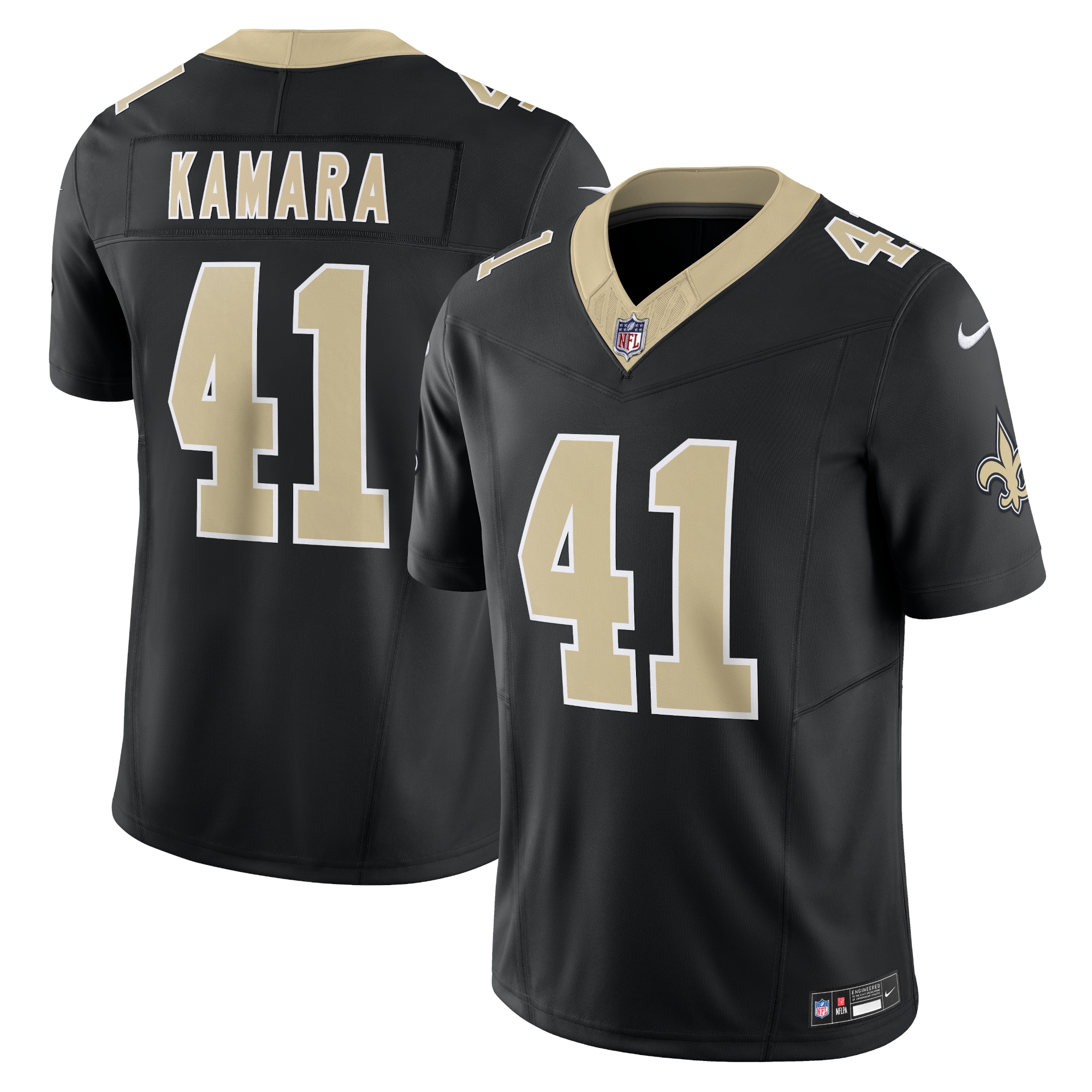 Men's New Orleans Saints Alvin Kamara Black Vapor F.U.S.E. Limited Jersey JS3048 nicesnker