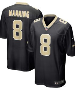 Men's New Orleans Saints Archie Manning Black Retired Player Game Jersey JS8036 nicesnker