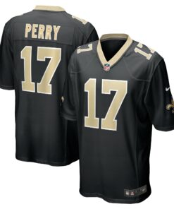 Men's New Orleans Saints A.T. Perry Black Team Game Jersey JS2440 nicesnker