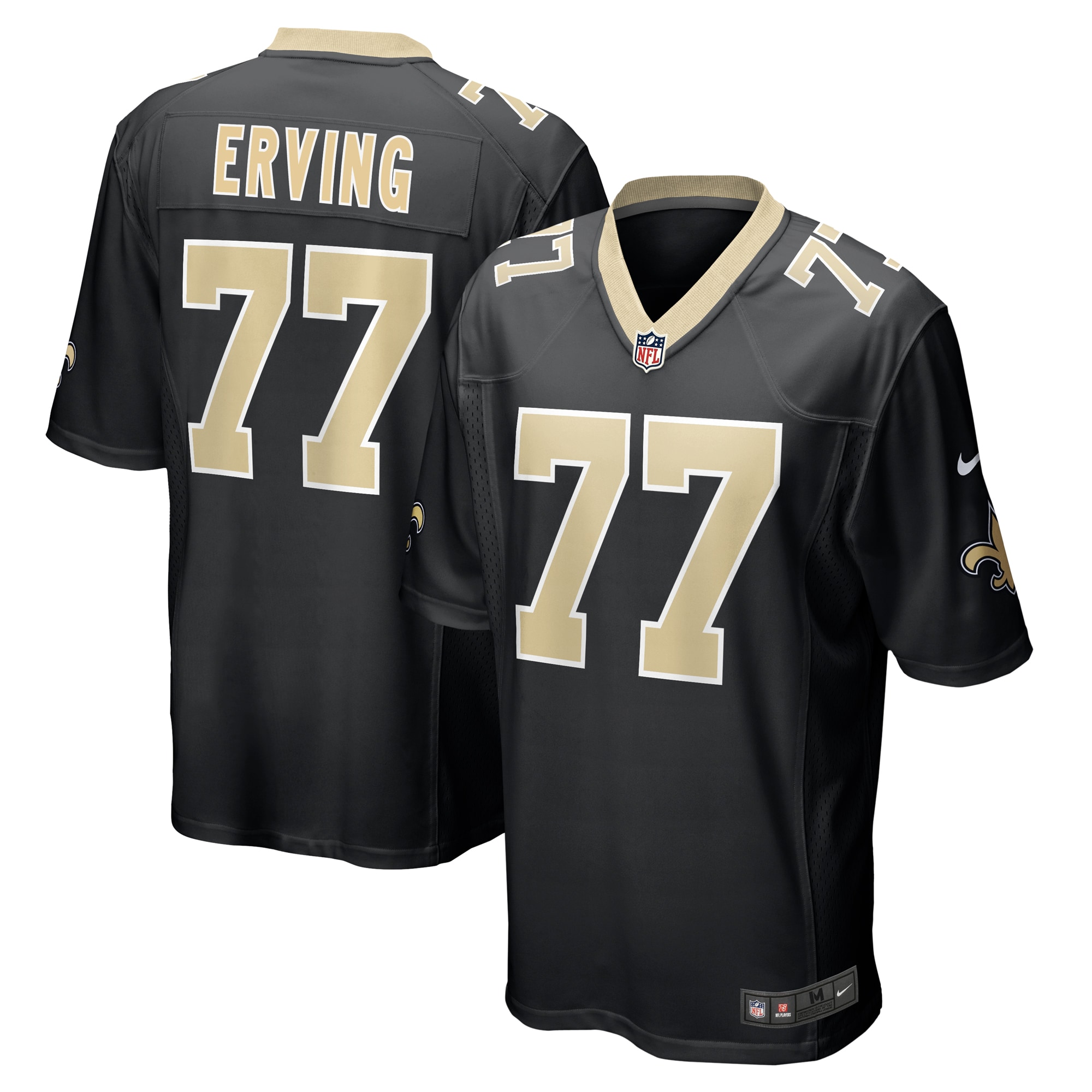 Men's New Orleans Saints Cameron Erving Black Game Jersey JS8274 nicesnker