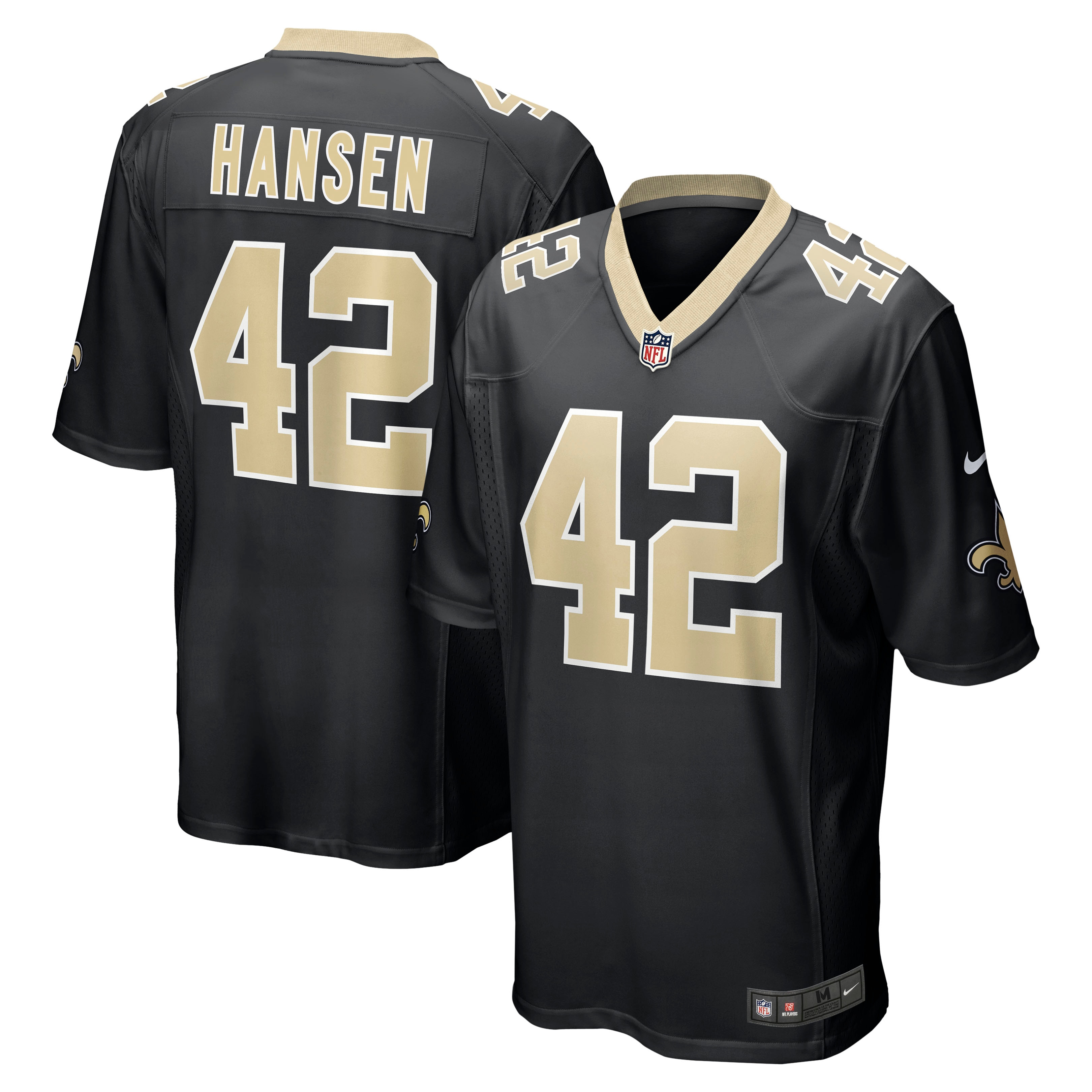 Men's New Orleans Saints Chase Hansen Black Game Jersey JS1154 nicesnker