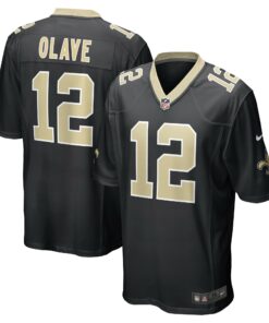 Men's New Orleans Saints Chris Olave Black Player Game Jersey JS3422 nicesnker