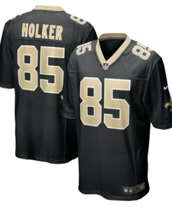 Men's New Orleans Saints Dallin Holker Black Game Jersey JS8535 nicesnker
