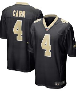 Men's New Orleans Saints Derek Carr Black Game Jersey JS4399 nicesnker