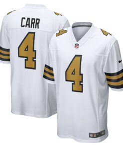 Men's New Orleans Saints Derek Carr White Alternate Game Jersey JS6330 nicesnker