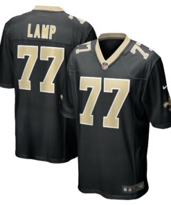 Men's New Orleans Saints Forrest Lamp Black Game Player Jersey JS2876 nicesnker