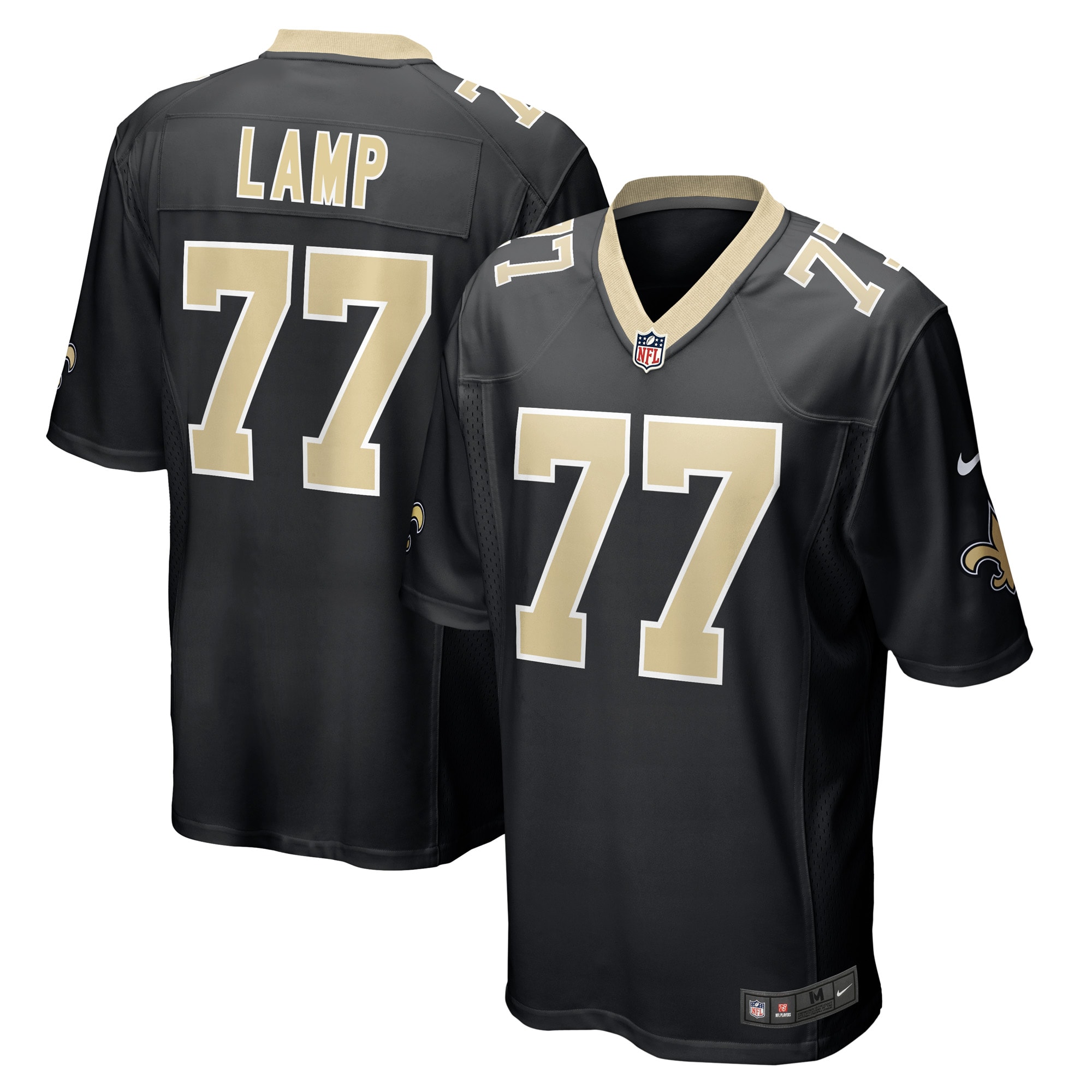 Men's New Orleans Saints Forrest Lamp Black Game Player Jersey JS2876 nicesnker
