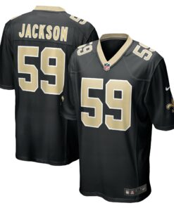 Men's New Orleans Saints Jackson Black Game Player Jersey JS5864 nicesnker