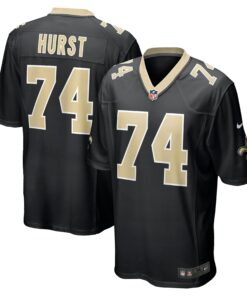 Men's New Orleans Saints James Hurst Black Game Jersey JS3864 nicesnker