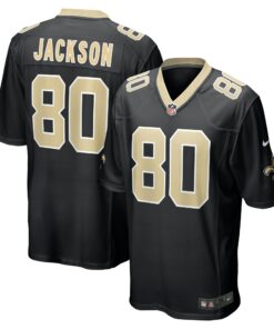 Men's New Orleans Saints Jermaine Jackson Black Game Jersey JS5726 nicesnker
