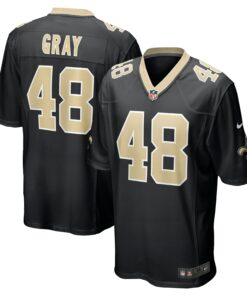 Men's New Orleans Saints J.T. Gray Black Game Jersey JS7669 nicesnker