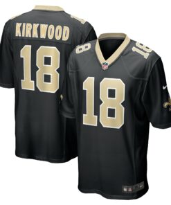 Men's New Orleans Saints Keith Kirkwood Black Team Game Jersey JS4367 nicesnker