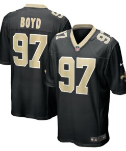 Men's New Orleans Saints Khristian Boyd Black Game Jersey JS2350 nicesnker
