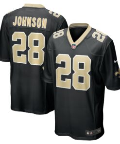 Men's New Orleans Saints Lonnie Johnson Black Game Player Jersey JS7300 nicesnker