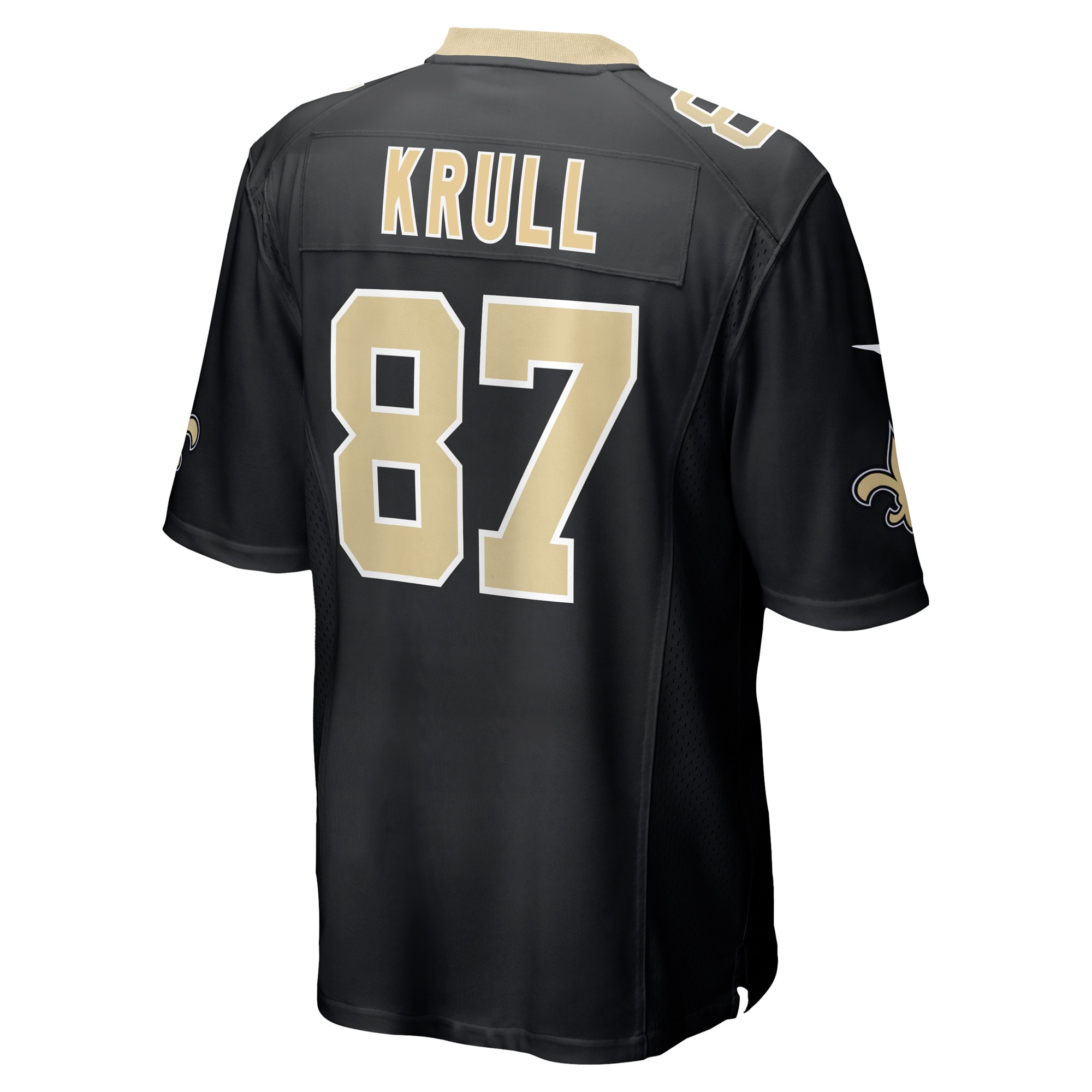 Men's New Orleans Saints Lucas Krull Black Game Player Jersey JS4625 nicesnker - Image 3