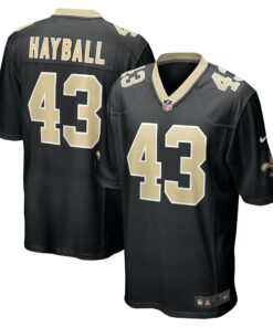 Men's New Orleans Saints Matthew Hayball Black Game Jersey JS8240 nicesnker