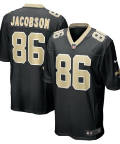 Men's New Orleans Saints Michael Jacobson Black Game Jersey JS4324 nicesnker