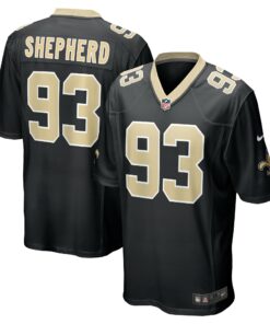 Men's New Orleans Saints Nathan Shepherd Black Game Jersey JS5508 nicesnker