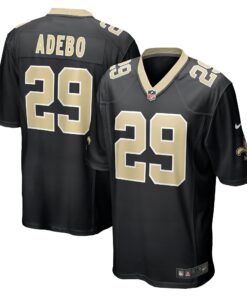 Men's New Orleans Saints Paulson Adebo Black Game Jersey JS5988 nicesnker
