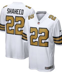 Men's New Orleans Saints Rashid Shaheed White Alternate Game Jersey JS9232 nicesnker