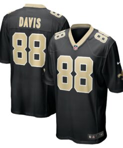 Men's New Orleans Saints Shaquan Davis Black Game Jersey JS7680 nicesnker