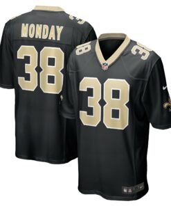 Men's New Orleans Saints Smoke Monday Black Game Player Jersey JS9700 nicesnker