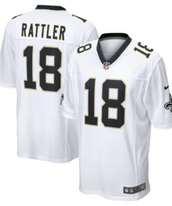 Men's New Orleans Saints Spencer Rattler White Game Player Jersey JS6078 nicesnker