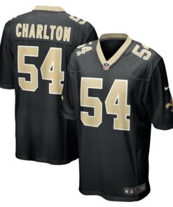 Men's New Orleans Saints Taco Charlton Black Game Player Jersey JS7681 nicesnker
