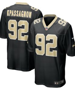 Men's New Orleans Saints Tanoh Kpassagnon Black Game Player Jersey JS3172 nicesnker