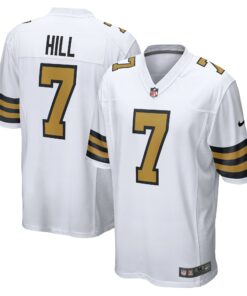 Men's New Orleans Saints Taysom Hill White Alternate Game Jersey JS1129 nicesnker
