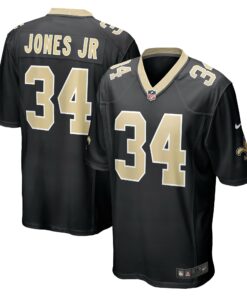 Men's New Orleans Saints Tony Jones Jr. Black Player Game Jersey JS8069 nicesnker