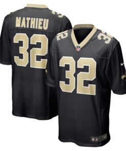 Men's New Orleans Saints Tyrann Mathieu Black Game Jersey JS5135 nicesnker